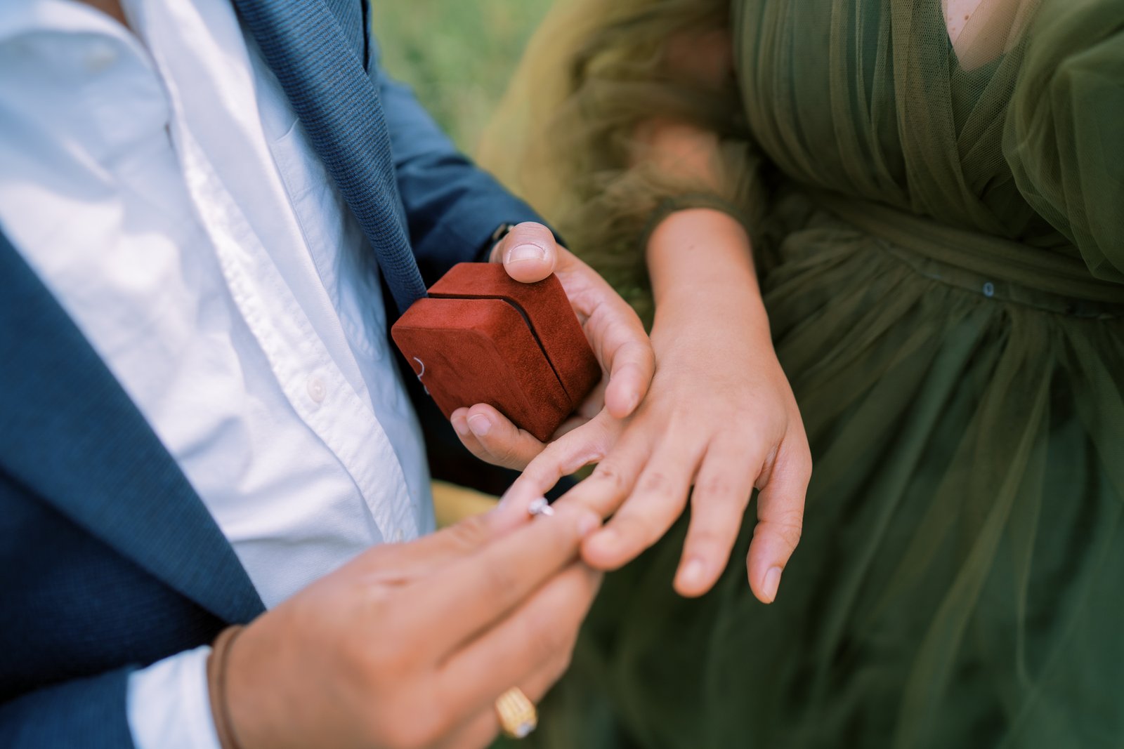 Scenic marriage proposal location at sunset